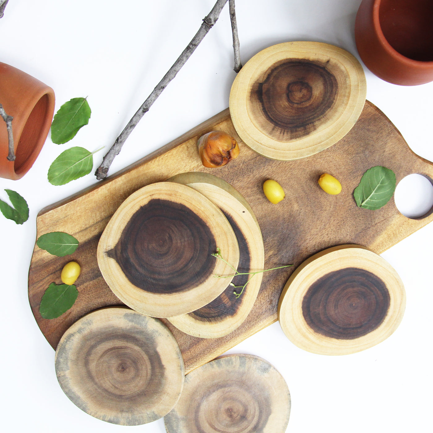 Vanaa -Natural Raw Wooden Coasters (Set of 1)