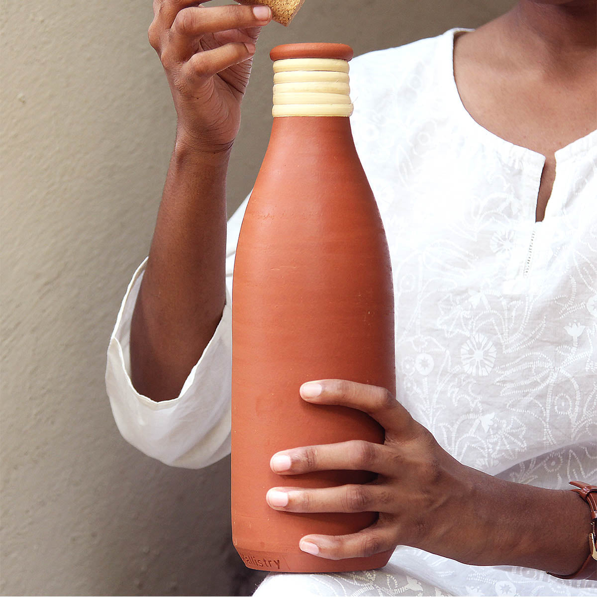 Bhumi - Earthen Terracotta Clay Water bottle (850 ml)
