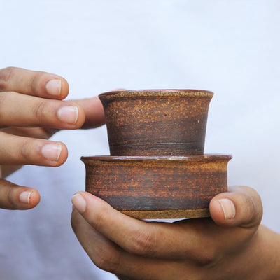 Adar - Ceramic Stoneware Dabara / Davara Tumbler Set (Brown)