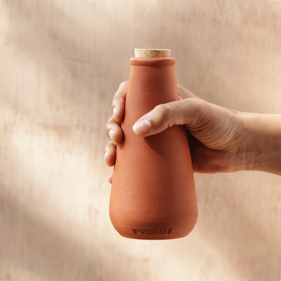 500 ml Mini Terracotta Clay Water Bottle to keep your bottle cool and fresh