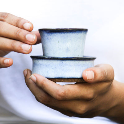 Ini - Ceramic Stoneware Dabara / Davara Tumbler Set (Blue)
