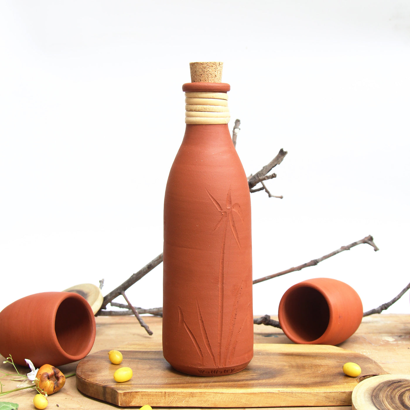 Bhumi - Earthen Terracotta Clay Water bottle (1000 ml)