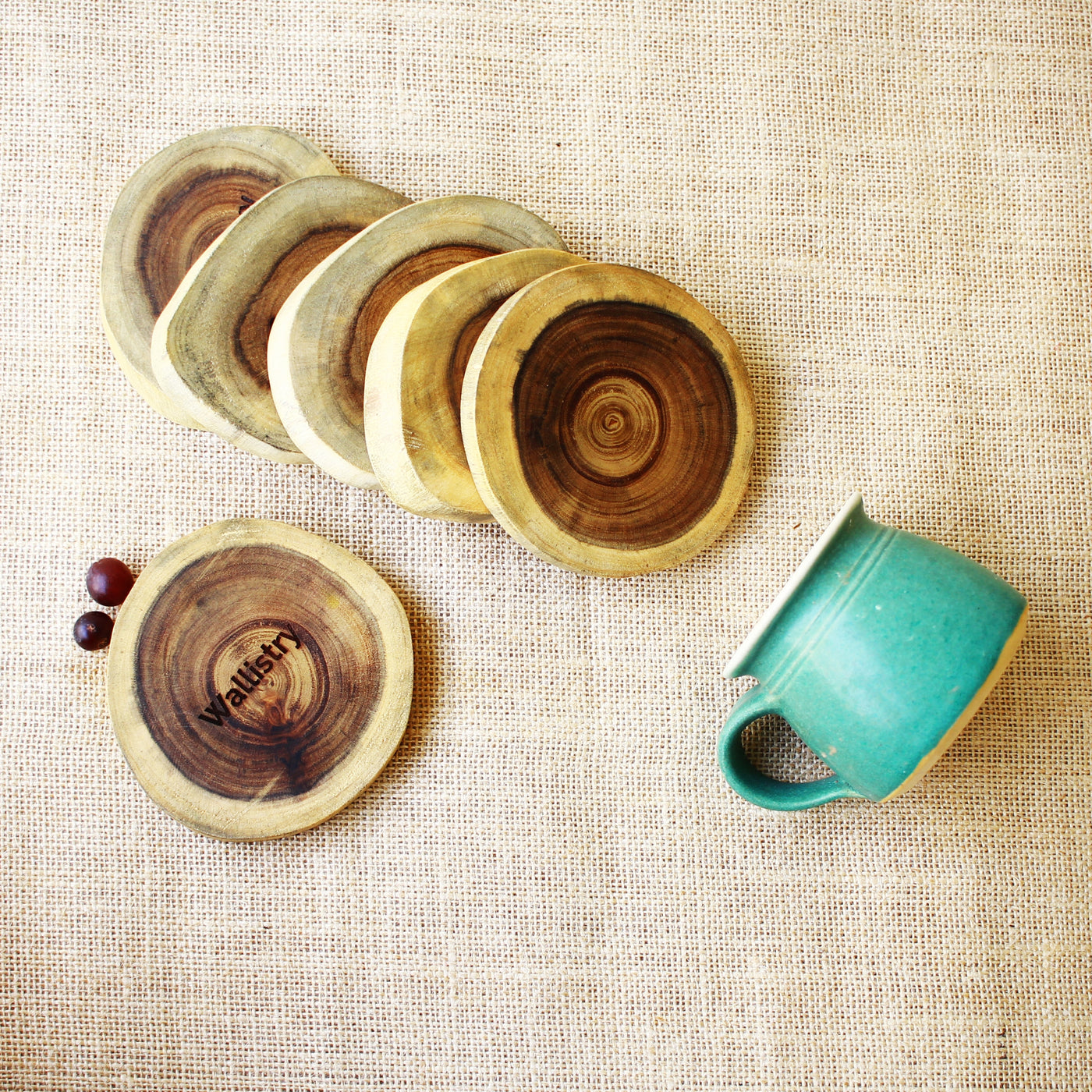 Vanaa -Natural Raw Wooden Coasters
